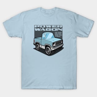Light Blue - Power Wagon (White Base) T-Shirt